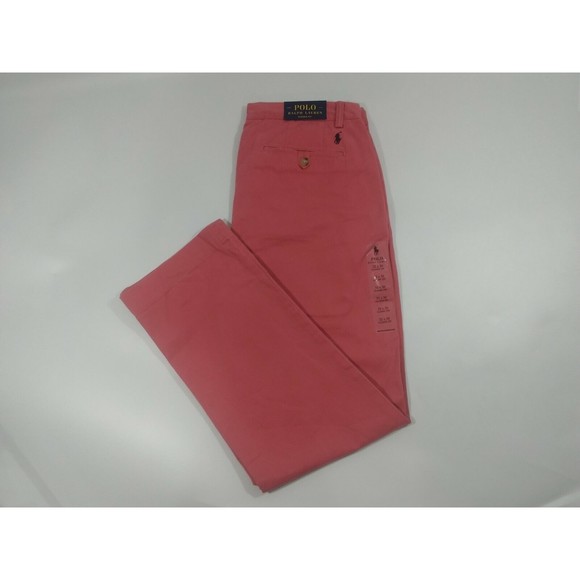 POLO RALPH LAUREN CLASSIC FIT CHINOS PANTS MENS SIZE 32X30 RED COLOR ZIP FLY NWT